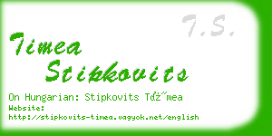timea stipkovits business card